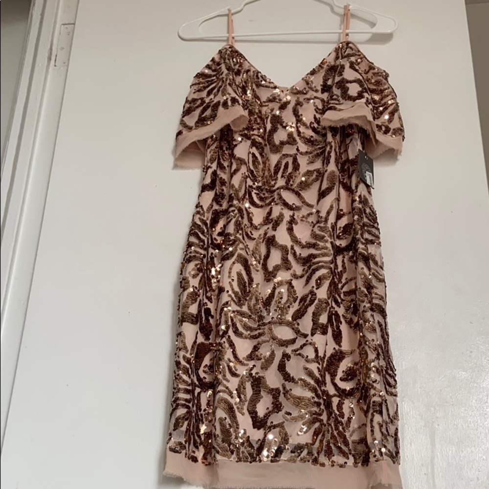 Vince Camuto Rose Gold Sequin Dress Size 2